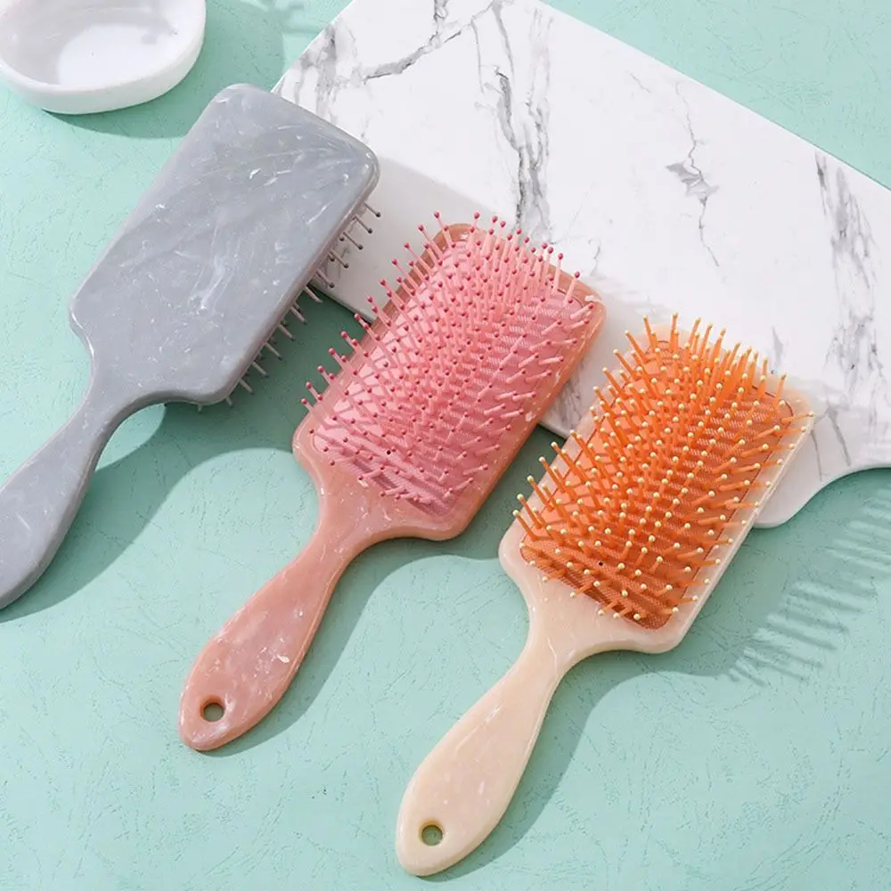 Антистатическая расческа на воздушной подушке с мраморным принтом квадратная