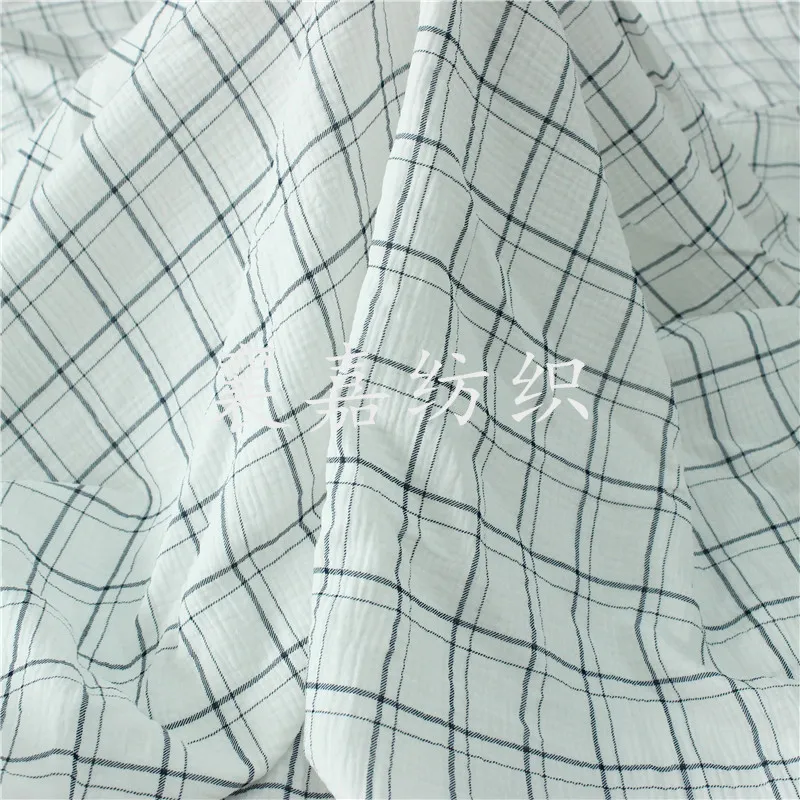 

50x135cm Crepe Seersucker Infant Double-layer Gauze Small Blanket Fabric Pajama Fabric 100% Cotton