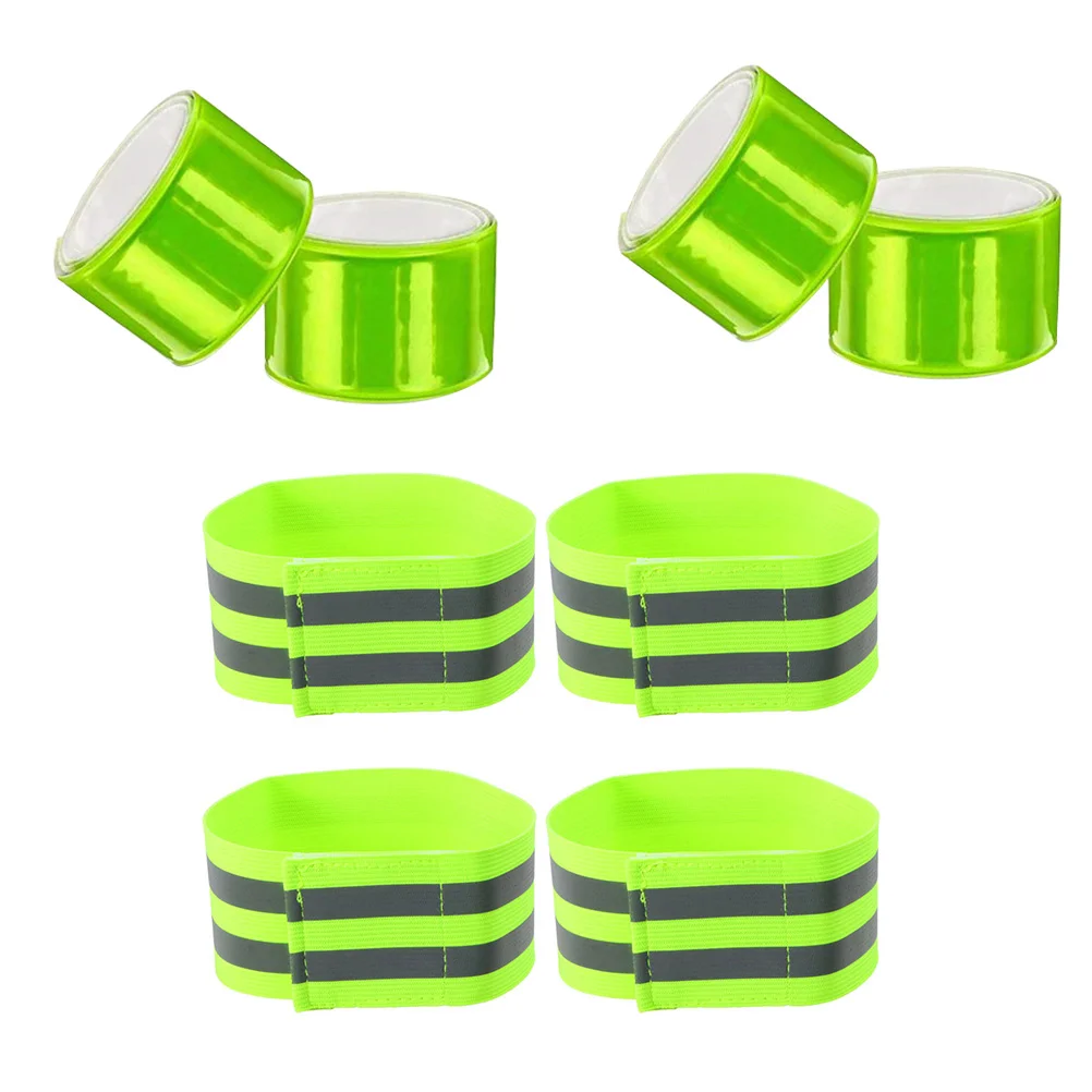 

8 шт., светоотражающие повязки на лодыжки для бега с высокой видимостью (зеленый)
