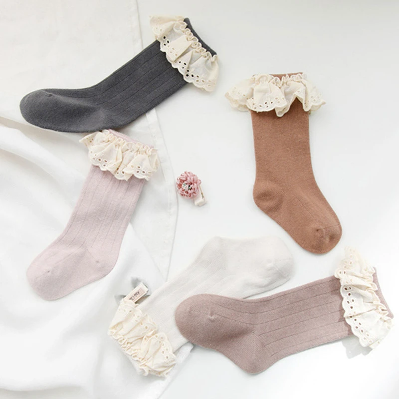 

Toddler Kids Baby 1 Pair Ruffled Lace Socks Casual Cute Princess Socks Baby Girls Accessories for 0-3 Years