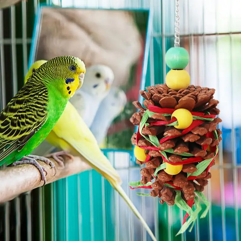 

Parrot Shredding Toy Bird Chewing Pine Cone Toy Parakeet Cockatiel Foraging Pine Cone Parrot Teeth Grinding Toy For Macaws