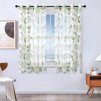 floral sheer short curtains tulle window kitchen half window living room bedroom solid voile curtains bedroom panels drapes