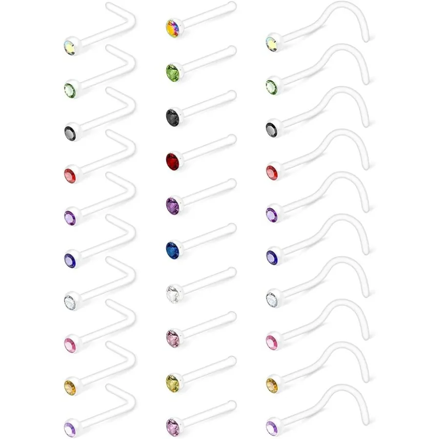 Прозрачные кольца и шпильки для носа Bioflex акриловые украшения тела с