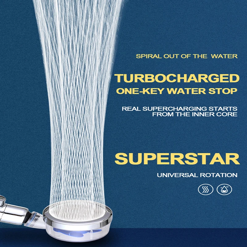 

New Arrival Turbocharge SPA Shower Head High Pressure Water Saving Showerhead Bathroom Accessory Filter Shower supercharged flow