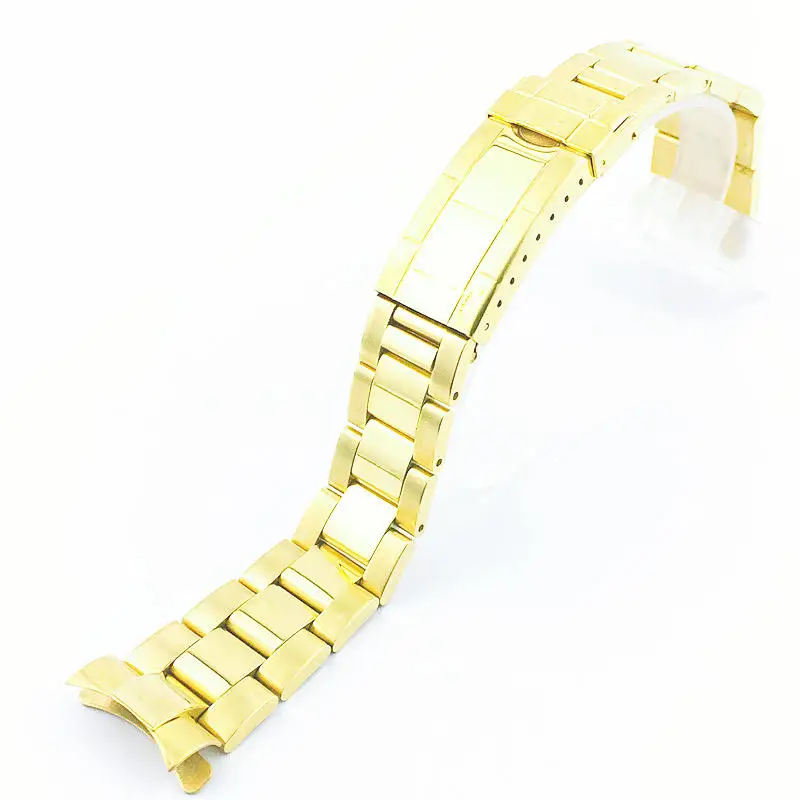 20MM Brushed Oyster Curved End Watch Band Bracelet Strap Fit For RLX Watch