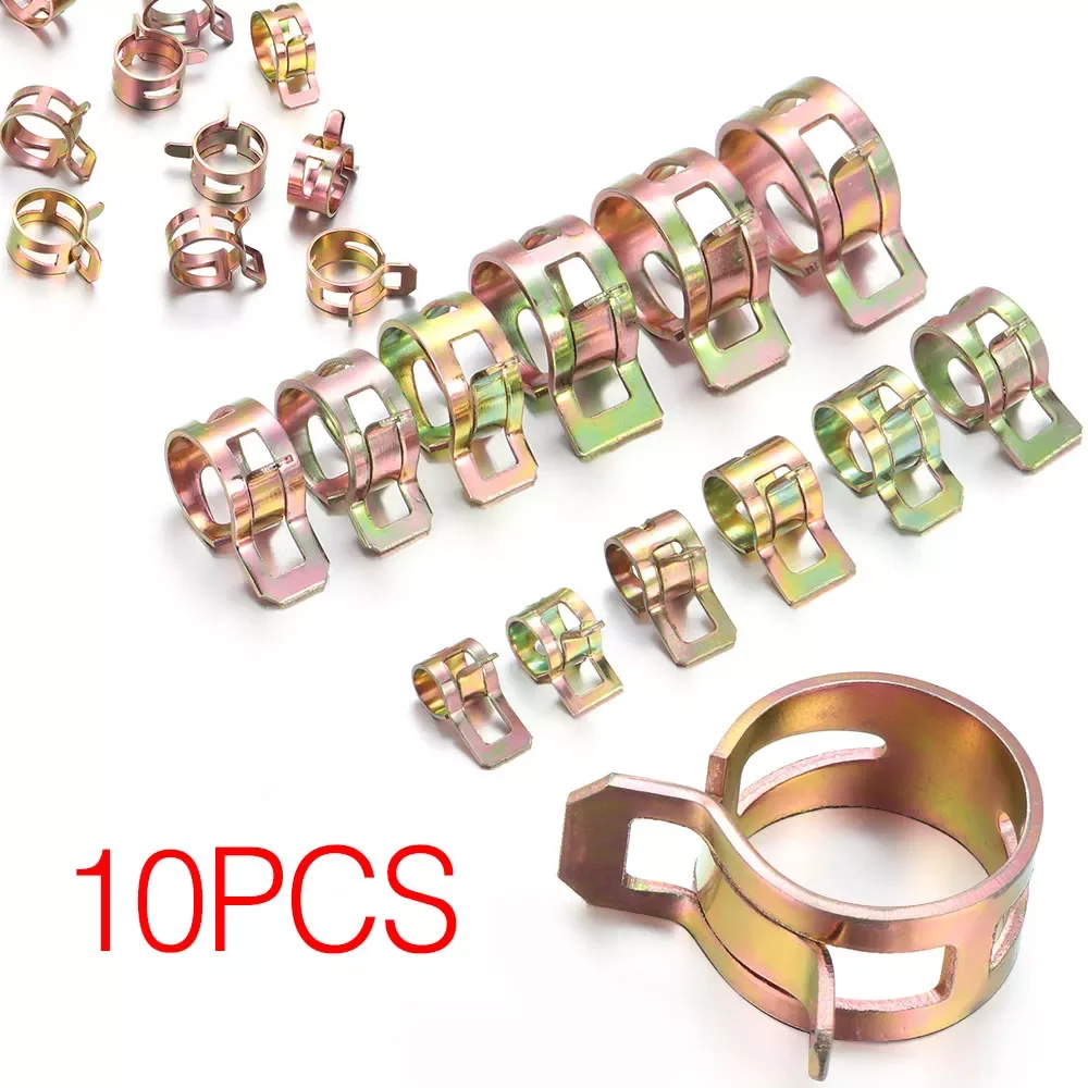 

10Pcs Car Spring Clip Fuel Oil Water Hose Pipe Tube Clamp Fastener 5-16mm Car Styling Replacement Clips Motorcycle Hose Clamp
