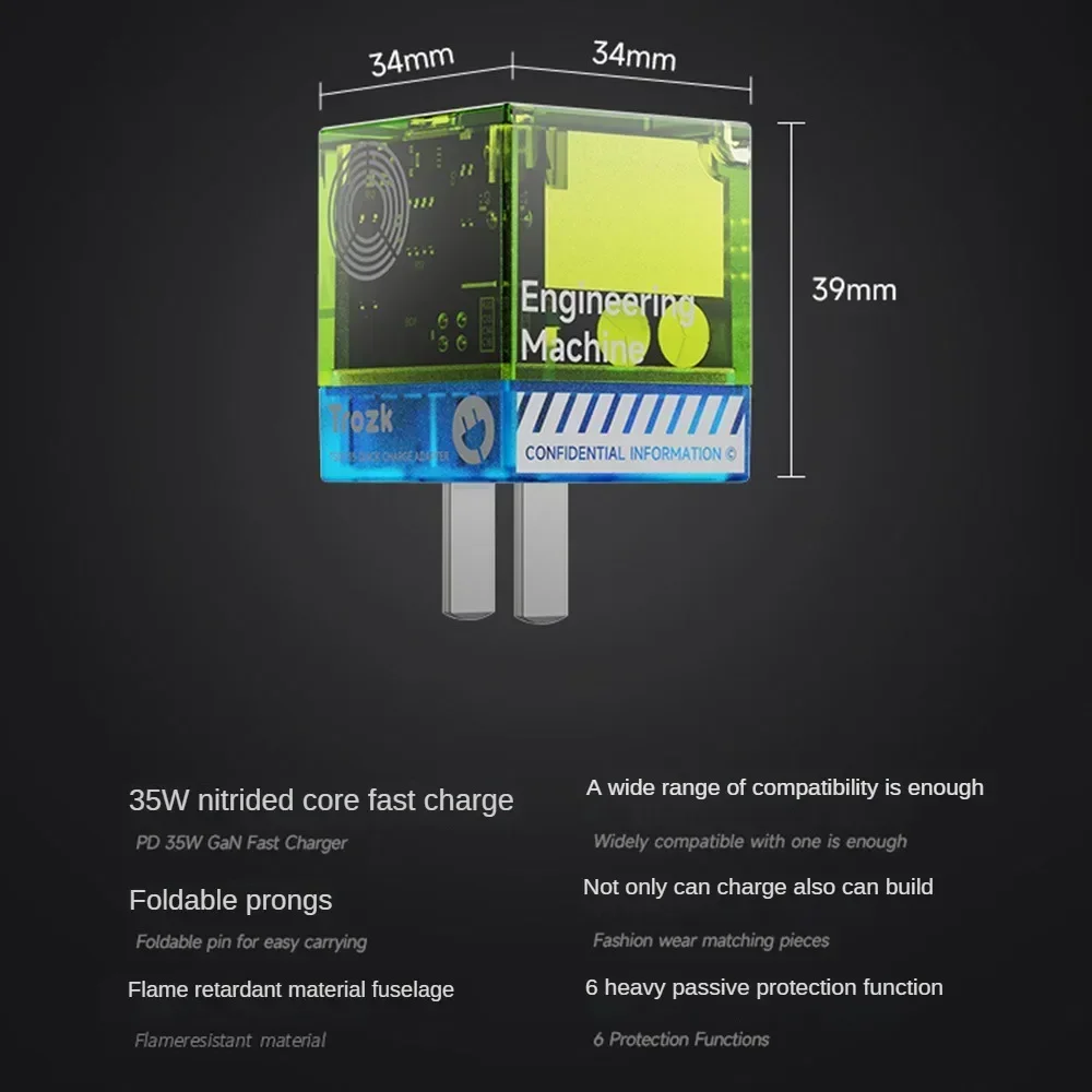 Trozk США 35 Вт нитрид галлия вилка для быстрой зарядки путешествия портативное