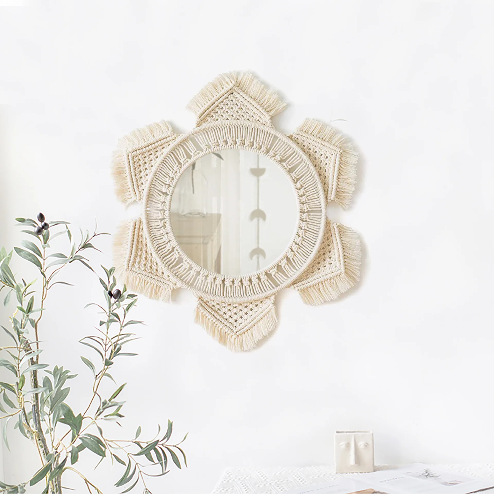 Скандинавский венок украшение для зеркала комнатный настенный гобелен спальни