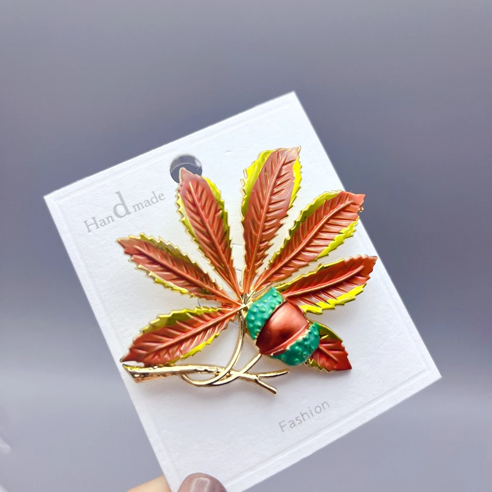 Прекрасные эмалированные листья броши с фруктами для женщин и мужчин 5 дизайнов