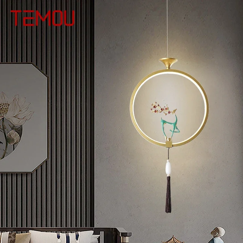Современная Подвесная лампа TEMOU Художественная Люстра для столовой спальни