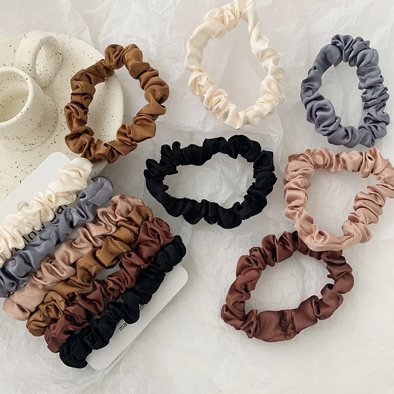

6PCS Woman Fashion Scrunchies Satin Silk Hair Ties Rope Girls Ponytail Holders Rubber Band Elastic Hairband Hair Accessories