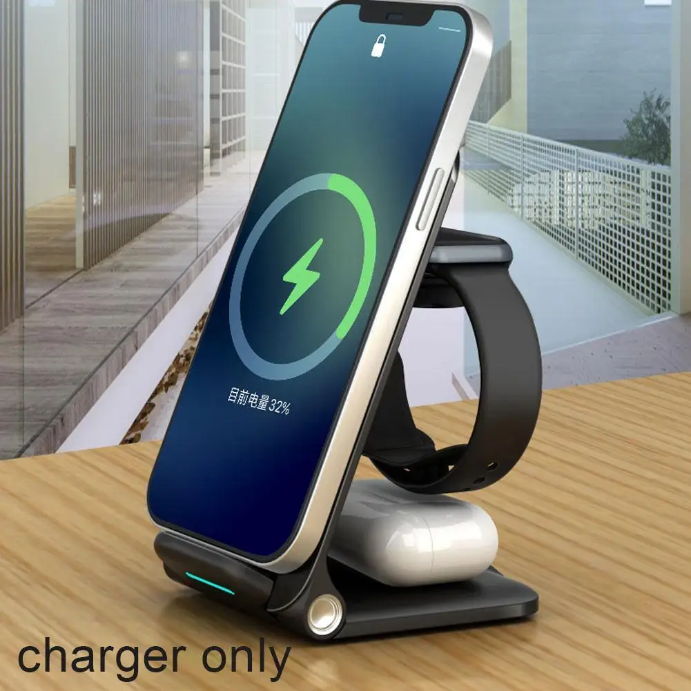 

15W 3 in 1 Qi Wireless Charger for iPhone 13 12 11 Pro XS XR X Fast Charging Dock Station for Apple watch SE 6 5 4 3 AirPods Pro