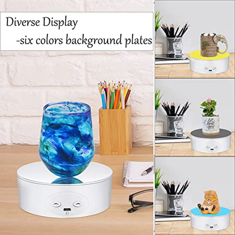 

Cup Turner Rotating Display Stand For Tumblers, 360 Degree Automatic Mute Spin Turntable For Photography Display