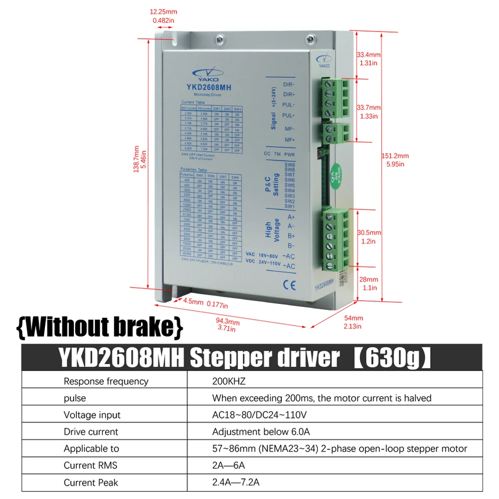 

Драйвер шагового двигателя YAKO 2-фазный