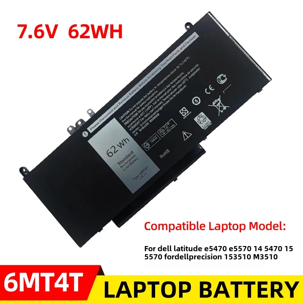 New Laptop Battery 6MT4T For Dell Latitude E5470 E5570 Precision 3510 0HK6DV 079VRK TXF9M 0TXF9M 62WH
