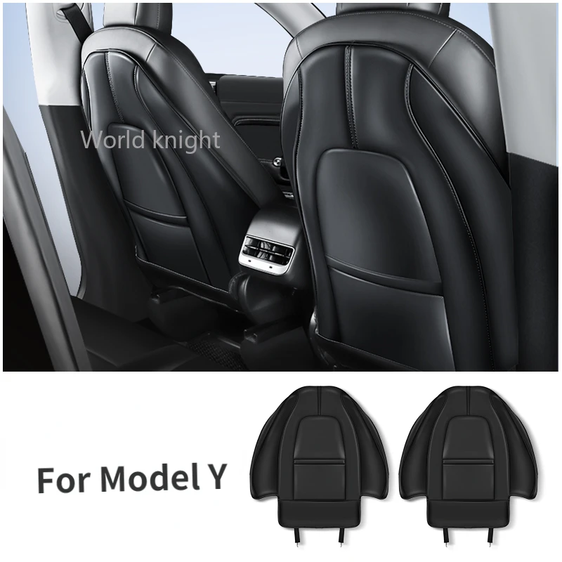 

Защитная накладка для спинки сиденья для Tesla Model 3 Y 2021-22, детский коврик, защита от грязи, кожаный Стайлинг, отделка салона автомобиля, украшение