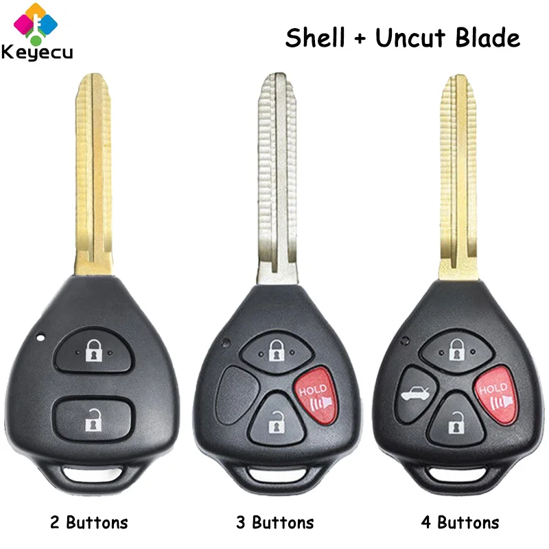 

Чехол KEYECU для автомобильного ключа с 2 3 4 кнопками для Toyota Yaris Hilux Vigo 4runner Fortuner Camry Corolla Scion TC FR-S