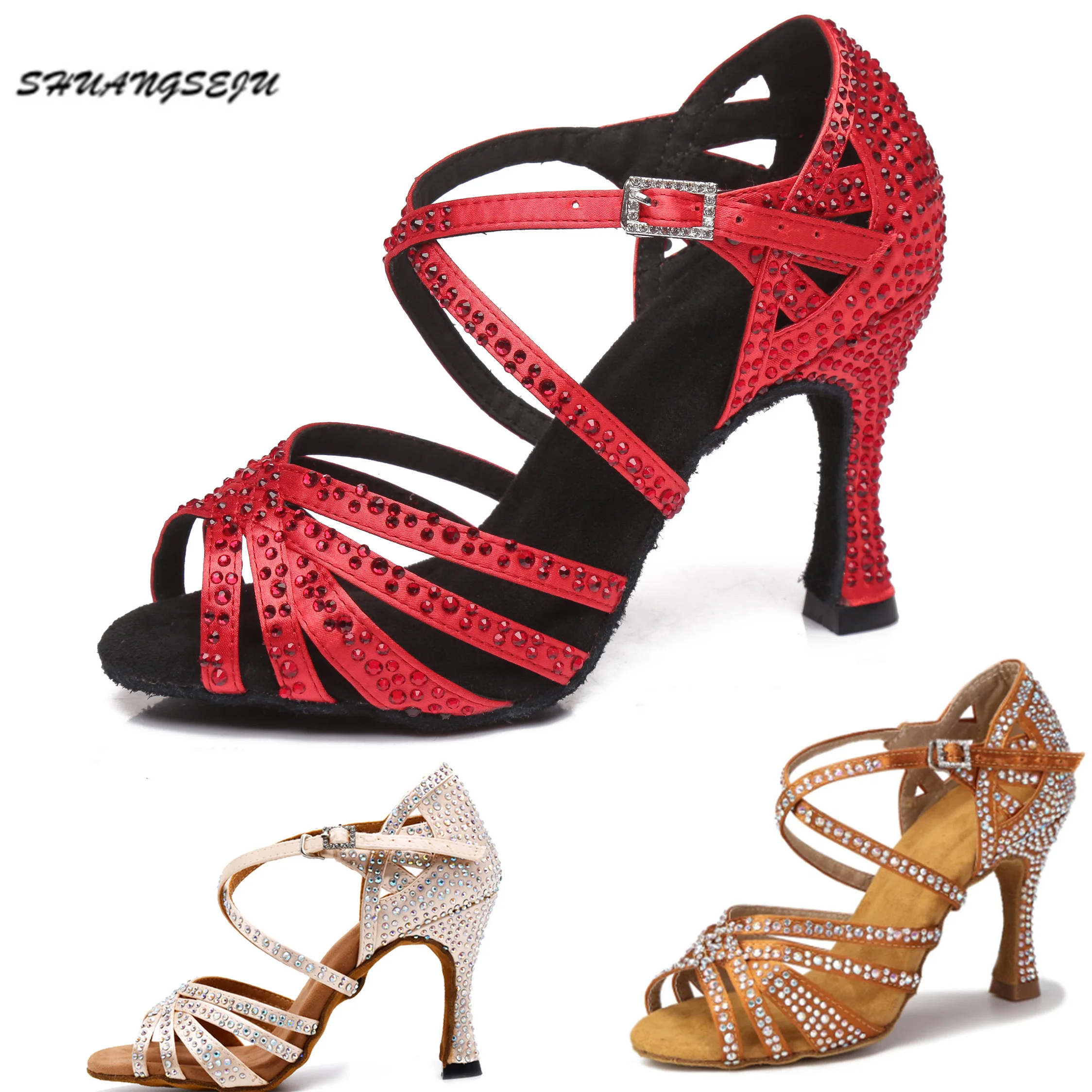 Туфли SHUANGSEJU женские для латиноамериканских танцев