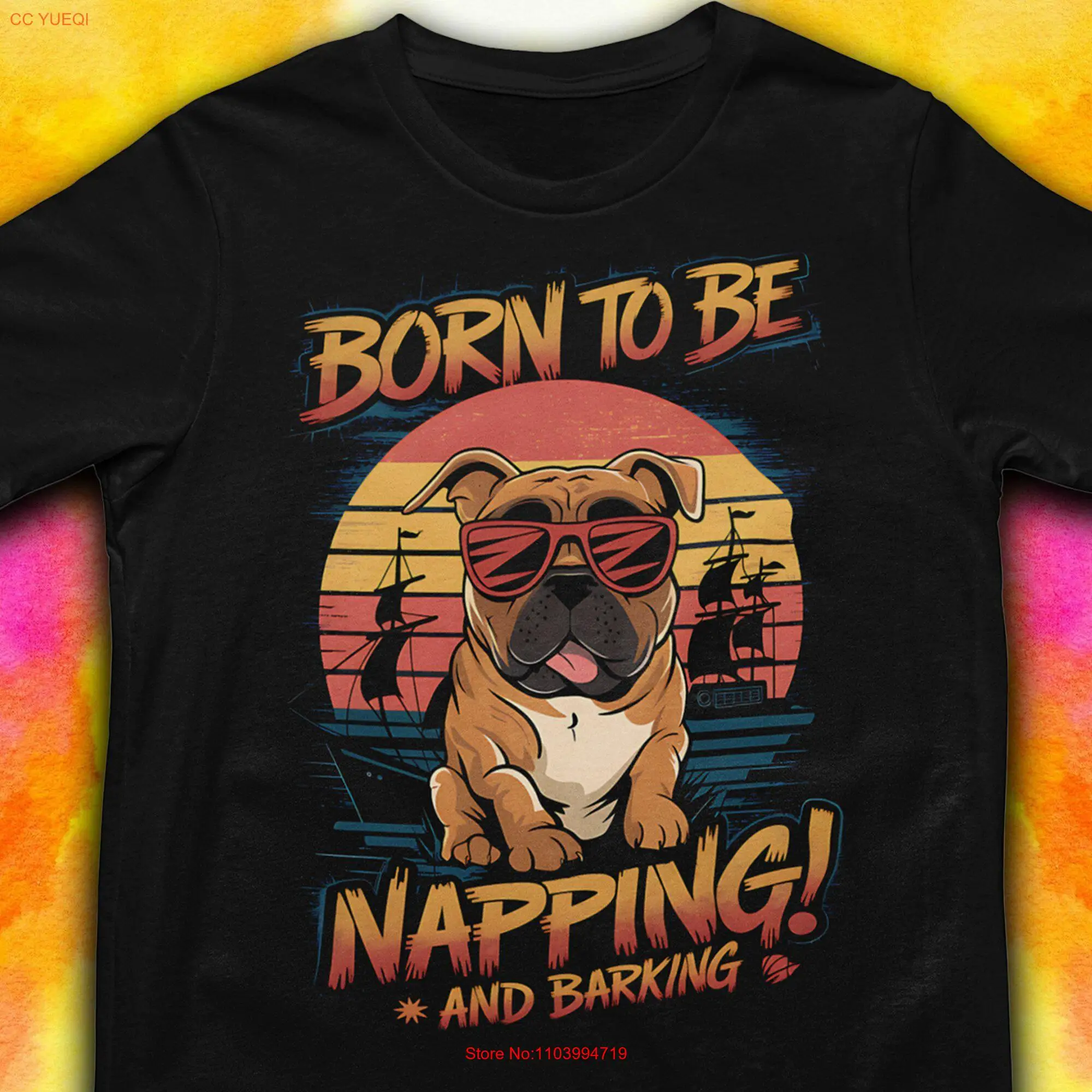 Футболка Я люблю питбуля Born To Be Napping Cool Fun Joke Cute Puppy Lover с длинными или короткими