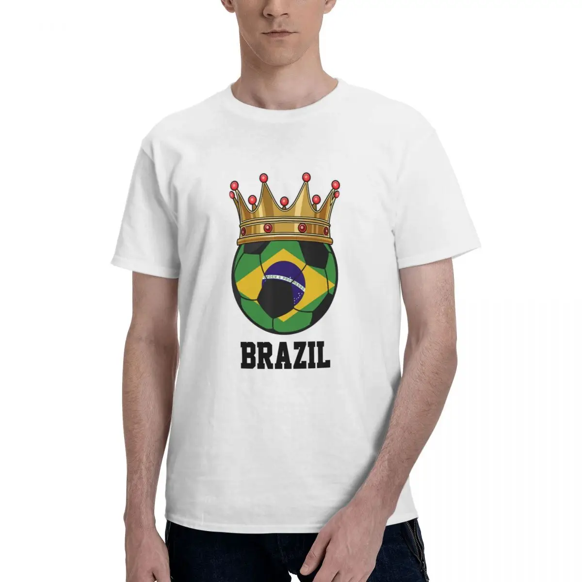 

New Brasil Brazil Soccer King Ball t shirts Men Casual tshirts Women Clothing T-Shirts Hip Hop Tops 100% Cotton Tees