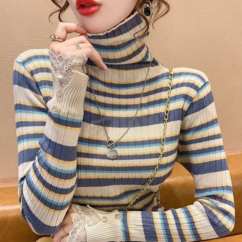 

Женский шерстяной вязаный базовый свитер, Модный пуловер с высоким воротником и длинным рукавом, осенняя одежда, джемпер, Топ для женщин V6