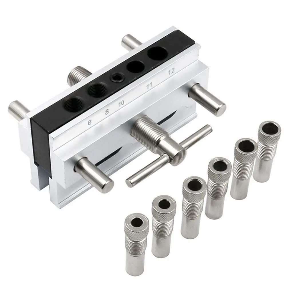 

7Pcs Woodworking Hole Jig Kit Screw Dowel Drill Guide Screw Joint Puncher Tool Doweling Jig Kit For Drill Holes