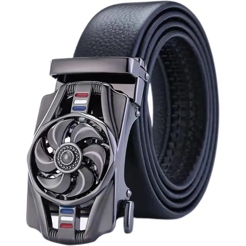 Bringing Good Luck Belts Men Sports Luxury Fashion Automatic Buckle Genuine Leather Men's Jeans High Quality Waist Male Strap