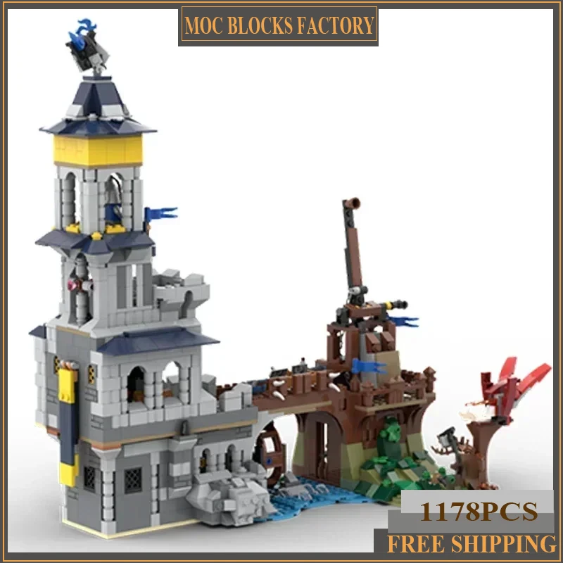 Военная модель Moc строительные кирпичи черный сокол Trebuchet технология модульные