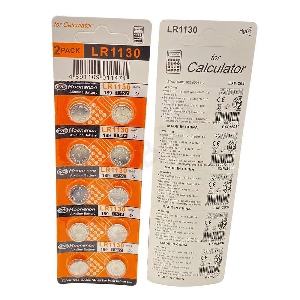 Кнопочная батарейка 10-30x LR1130 AG10 389A 188 LR54 1 5 в