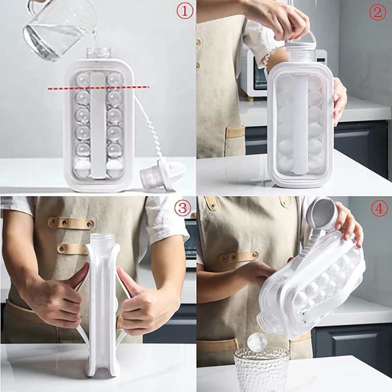 Скидка Устройство для изготовления шариков с льдом, силиконовая бутылка, чайник для кубиков льда, портативные формы для хоккея с льдом, кубики льда...