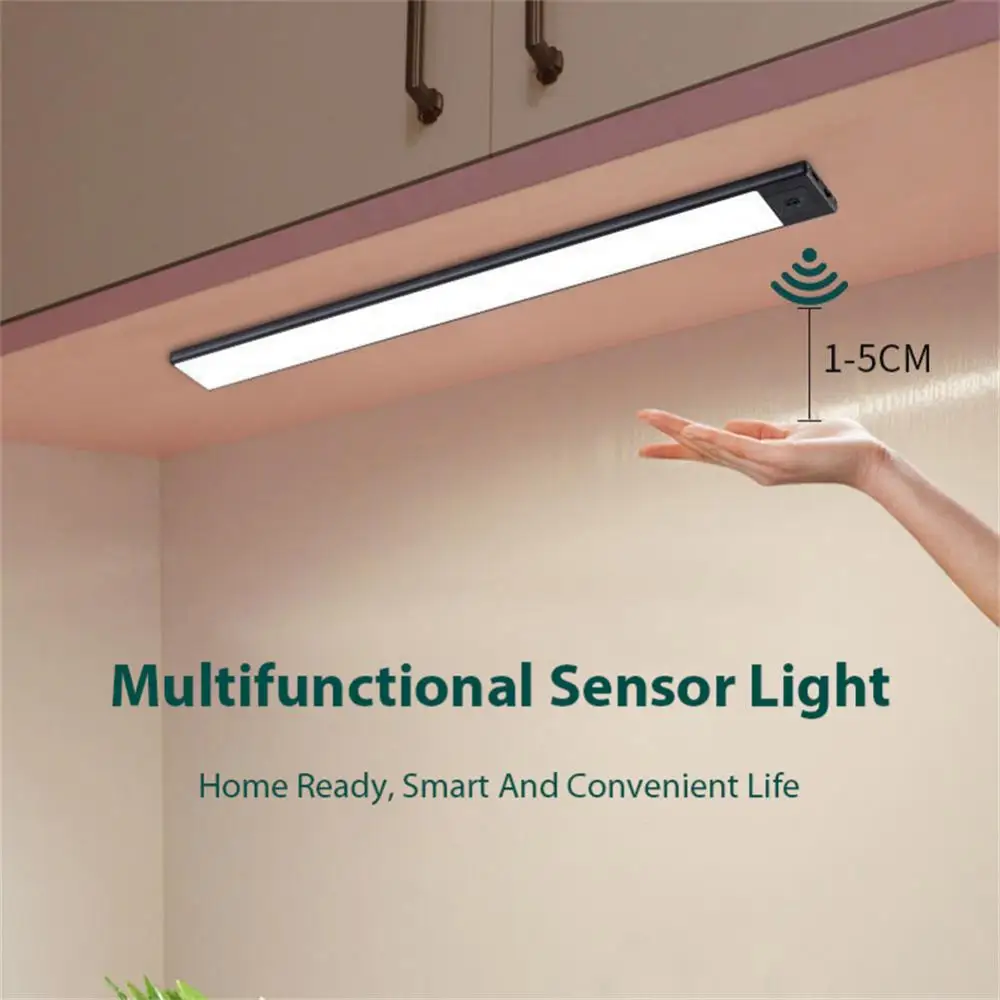 

LED Night Light Sensor Under Cabinet Light Ultra Thin 20/40/60cm USB Rechargeable Closet Wall Lights Kitchen Indoor Lighting