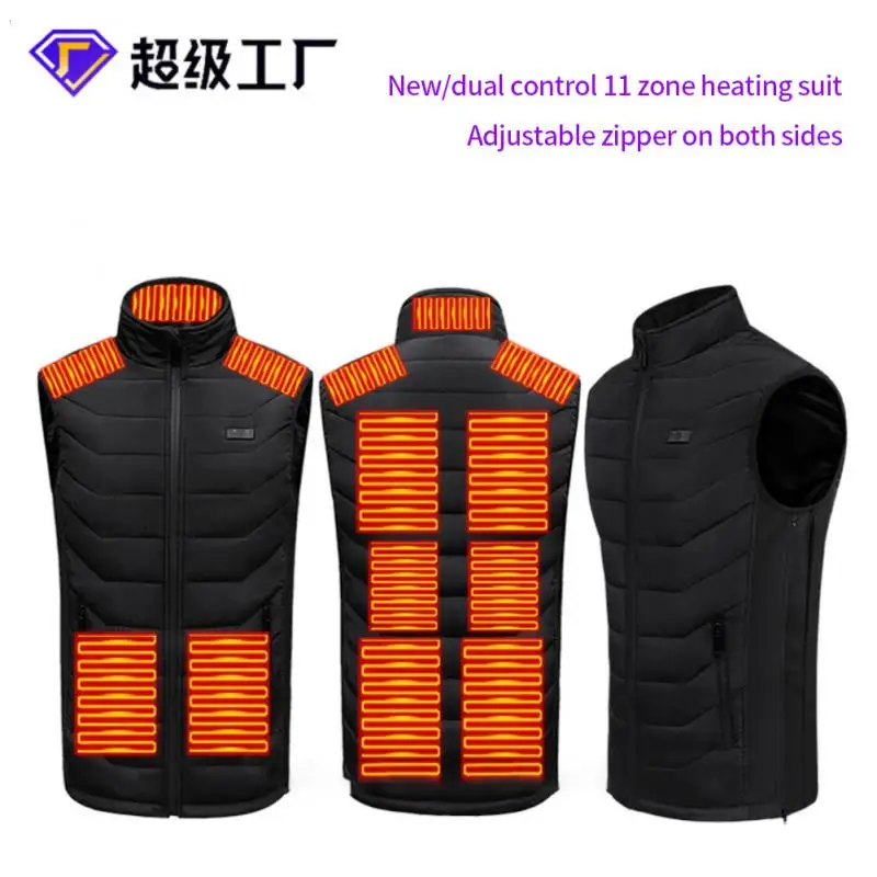 

11 Places Intelligent Heated Vest Dual Control USB Heating Vest Constant Temperature Outdoor Skiing Camping Heating Men Women