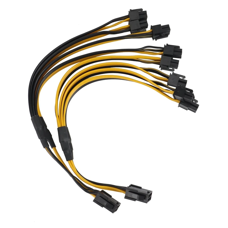 

2 шт. PCI-E 6Pin мама до 4X Pcie 6Pin GPU графическая карта кабель питания сплиттера 6Pin до 6Pin кабель питания для майнинга