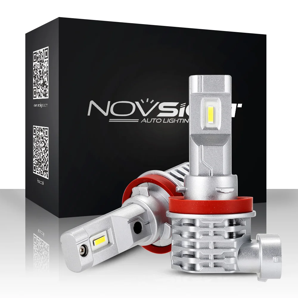 

NOVSIGHT Fog Light Bulbs H11 H8 H9 H16JP 9006 HB4 9005 HB3 Bulbs 50W 8000LM 6000K White Auto LED Headlight Mini Size Car Lights