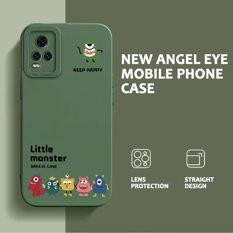 

Case for vivo V20 SE 2020 2021 V20 Pro V21 V21E V23 S7 S7T S12 Y70 Y73 2021 Little Monster Phone Case Simple and lovely