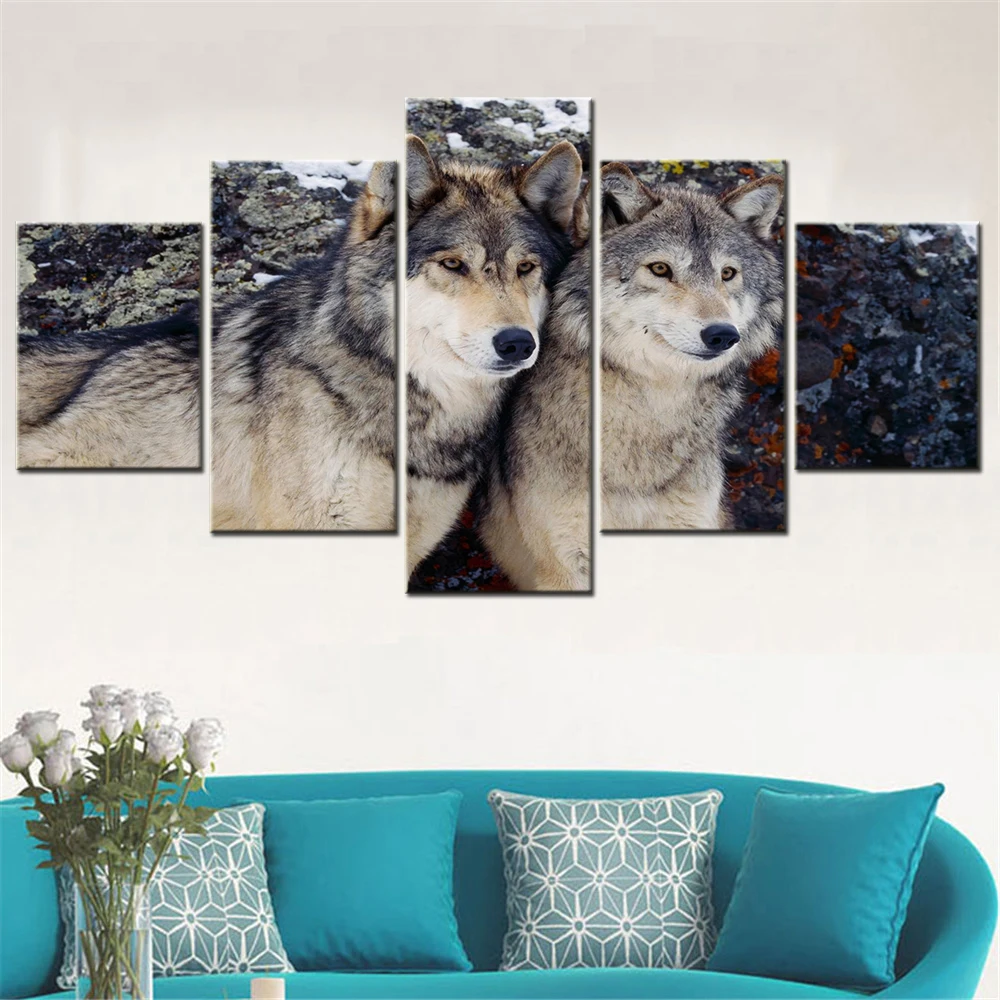 

Wolf Canvas Wall Art Pictures Modular Canvas Painting for Living Room Decor Modern House Decoration Poster Decorative Framework