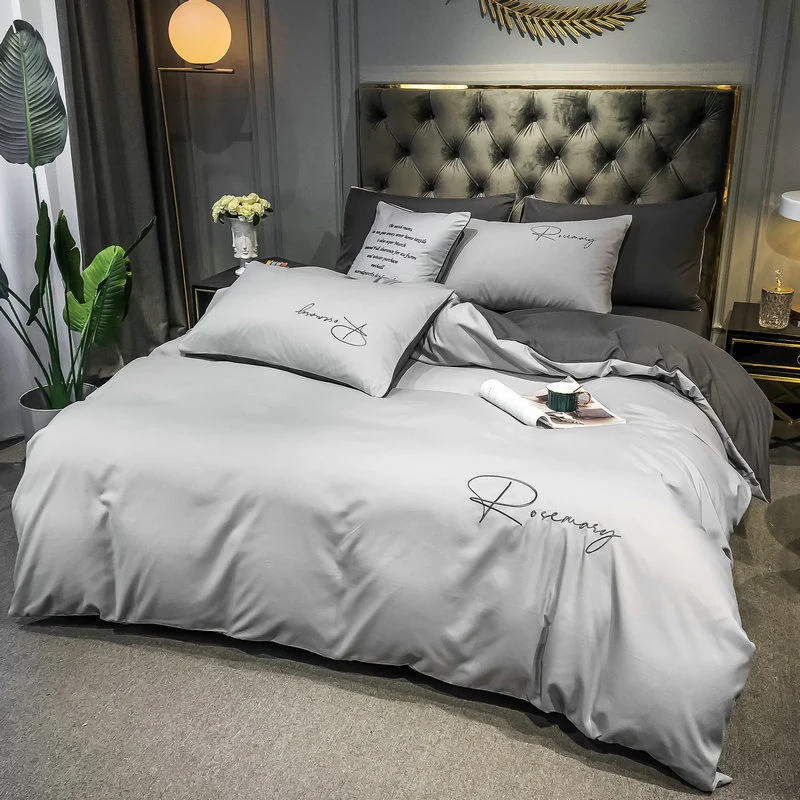 Simple High Quality Embroidered Duvet Cover Queen Washed Cotton Quilt 220x240 Soft Skin Friendly Comforter Covers 150x200 |