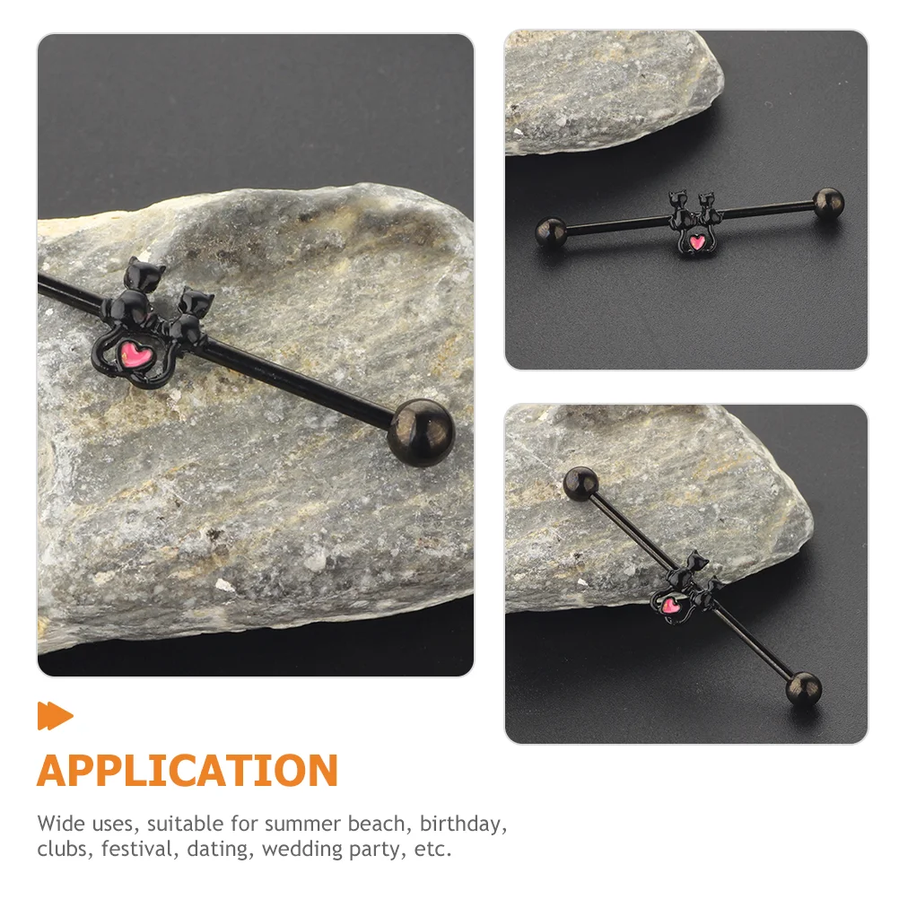 Промышленные серьги с изображением кота ювелирные изделия шпильки для пирсинга