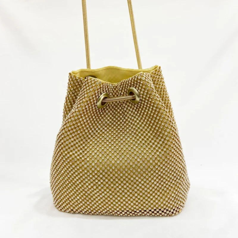 Bucket Dinner Party Color Rhinestone Evening Wear Fashion Gradient Rainbow Color Diamond Shoulder Portable Underarm Bag