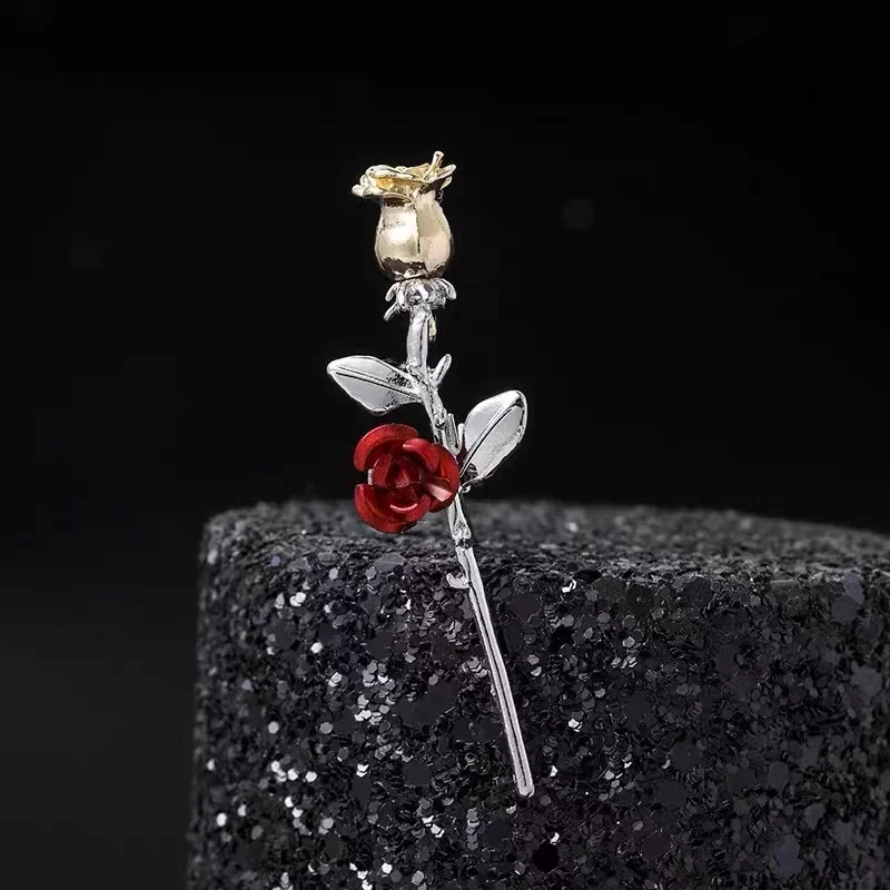 Винтажные эмалевые розы броши