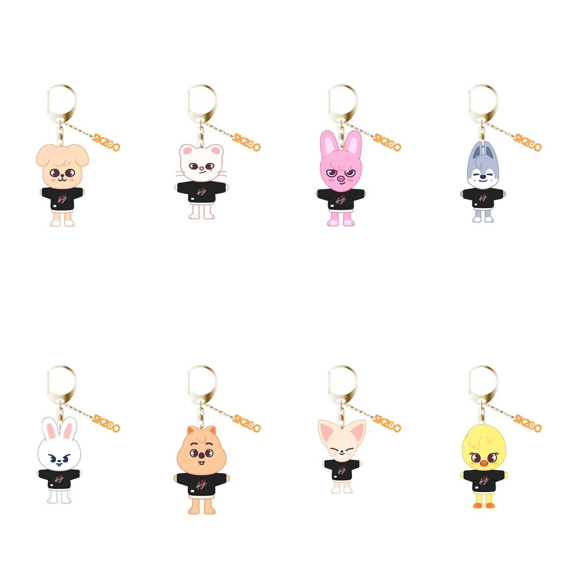 

New skzoos Kawaii Cartoon series Stray kids Clear Acrylic Keychains Pendants Accessories Around the Same Style Student Gifts