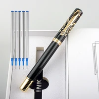 luxury high quality black gold clip metal gel pens 0 5mm nib business school student office rollerball pen new