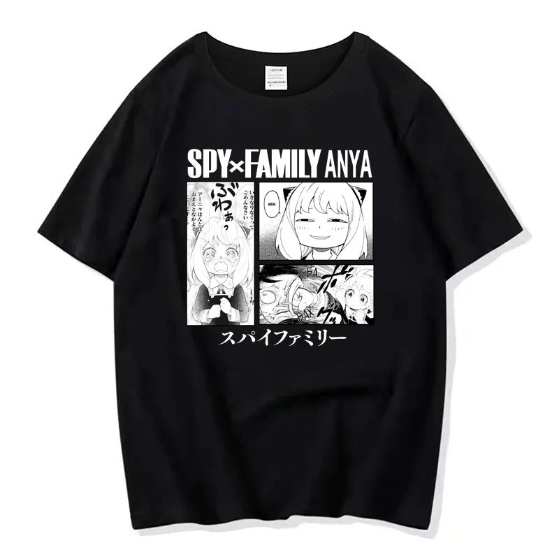 

Japanese Anime T-Shirts Men and Women Funny Manga SPY X FAMILY Anya Kawaii Cartoon Summer Gothic Cotton T-Shirts Couple Tops