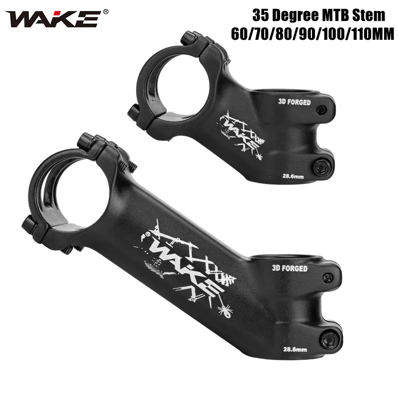

WAKE Ultralight Aluminum Bicycle Handlebar Stem 35 Degree MTB Stem 60/70/80/90/100mm MTB Power 31.8mm Mountain Bike Stem Parts