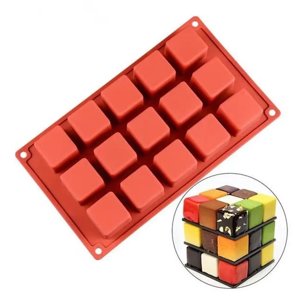 

15 Grids Square Mousse Mold Silicone Bread Cake Mold DIY Ice Cube Jelly Chocolate Cakes Baking Tools Kitchen Accessories