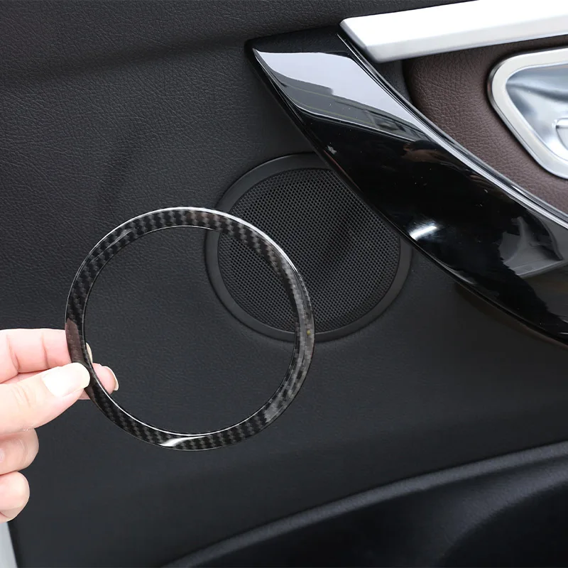 

For BMW 3 Series F30 F34 3GT 2013-2019 ABS Carbon Fiber Car Door Horn Ring Decorative Sticker Car Interior Accessories