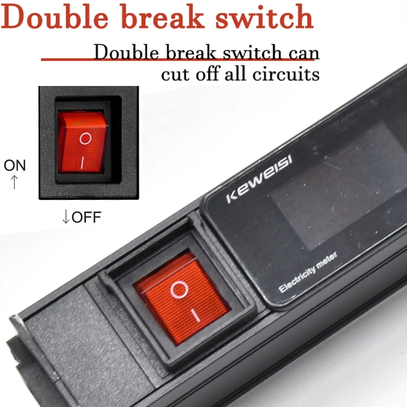 Удлинитель с защитой от перенапряжения Цифровой амперметр Мощность Энергия