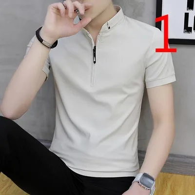 

Round neck half sleeve shirt white T Korean version of the loose bottoming shirt men's trend