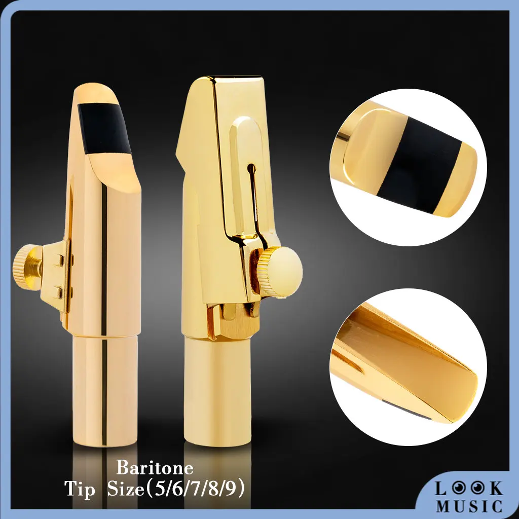 

Baritone Saxophone Mouthpiece MTP Sax Gold Plated Sax Ligature Cap Size 5 6 7 8 9 Professional Sax Mouth Pieces Accessories