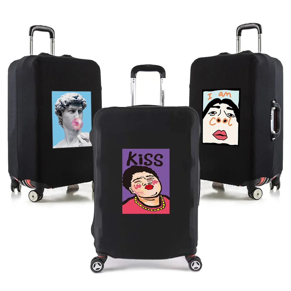 

Новинка 2022, эластичный чехол для дорожных сумок, протектор багажа, аксессуары для путешествий, плотный чехол для S/M/L 18-28 дюймов, забавная сер...